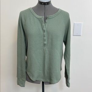 Gap Women's Sage Green Henley Top